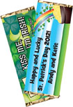 personalized shamrock candy bar wrapper